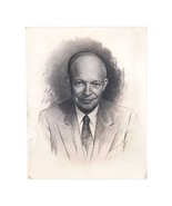 President Dwight D. Eisenhower Pencil Sketch Portrait Photo Lainson Stud... - £91.94 GBP