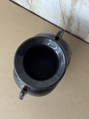 Vintage Imported Japanese Black Vase w/ gold trim Ceramic Item image 2