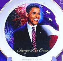 President Barack Obama Historic Victory Collectable Plate Porcelain 22k Gold Rim - £15.84 GBP