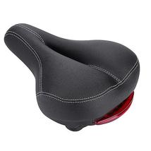 Bike Seat Memory Foam Padded Leather Bicycle Saddle Cushion With Taillight - £30.62 GBP