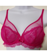 Simone Perele Canopee Sheer plunge Underwire bra size 34B Rose Hibiscus ... - €47,57 EUR