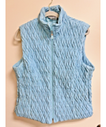 Taylor Brooke XL Light Blue Warm Quilted Vest  Zip Front Good Shape - $18.32