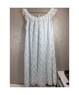 Miss Siren Blue Nylon Ivory Lace Sleeveless Peignoir Nightgown Womens Sz... - $932.02 MXN