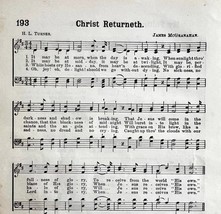 1877 Sheet Music Christ Returneth Christian Religious Victorian Hymns 7.... - $19.99