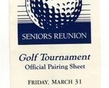 1989 Murata Seniors Reunion Golf Tournament Pairings Stonebriar CC Frisc... - $18.30