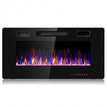 36 Inch Ultra Thin Wall Mounted Electric Fireplace - Color: Black - Size... - £239.88 GBP