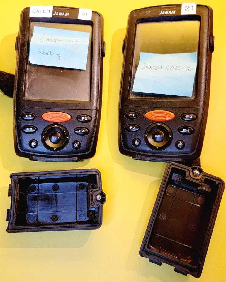 LOT OF 2 DEFECTIVE JANAM XM66 MOBILE COMPUTER HANDHELD WIRELESS BARCODE ... - $22.65