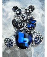 Austrian Crystal and Enamel Panda Bear Brooch / Pendant - £9.39 GBP