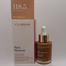 Clarins Skin Illusion Natural Hydrating Foundation 118.5 Chocolate Full Sz, Nib - £18.70 GBP