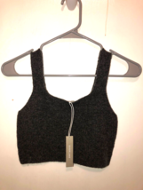 Everlane The Cozy Tank  Womens SZ Small Yak Wool Blend Cropped Gray Stre... - £10.17 GBP