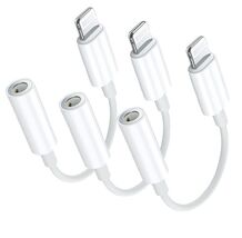 Apple MFi Certified 3 Pack Lightning   3.5mm Headphone Aux Audio Jack Ad... - $14.73