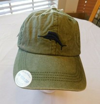 Tommy Bahama Men&#39;s Washed Trucker Hat w/ Marlin Emblem Olive Green Tip Y... - £22.55 GBP