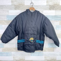 Jacksonville Jaguars Puma Vintage 1/4 Zip Hoodie Jacket Black Nylon Youth Large - £63.15 GBP