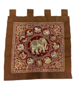 Vintage Handmade Embroidered Sequin Elephant Boho Decor India Tapestry G... - £37.70 GBP
