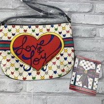 Brighton Love And Joy Canvas Crossbody Pouch Purse Heart Love Multicolor - £18.30 GBP