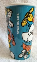 Starbucks Travel Mug Ceramic Floral 12 Ounce Blue Poppy Floral / Flower - £39.95 GBP