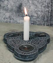 Wicca Triple Goddess Celtic Knotwork Triquetra Triple Votives Taper Cand... - €17,28 EUR
