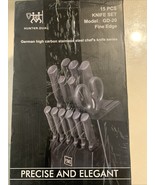 15-Piece Kitchen Knife Set with Block and Steak Knives, Dishwasher Safe - $455.22 MXN
