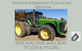 John Deere 8130 8230 8330 8430 + 8530 Tractor Repair &amp; Test Manual Set  TM2270 - £26.99 GBP