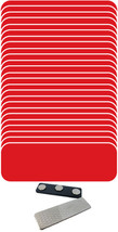 25 Blank 1 X 3 Red / White Name Badge Kit (A) Tags 1/4&quot; Corners Magnets Labels - £55.34 GBP