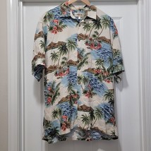 Vintage Campia Moda Men’s Hawaiian Floral 100% Rayon Button Up Shirt Sz L - £18.86 GBP