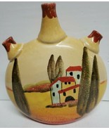 ITALICA ARS Hand Painted Pottery. Italy Statement Art  8&quot; x 8.5&quot; x 3.5&quot; - £50.13 GBP