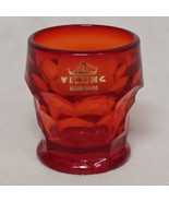 Viking Georgian Ruby Red Whiskey Shot Glass Toothpick Holder With Label - £18.87 GBP