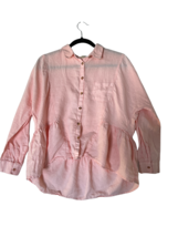 Holding Horses Womens Shirt Mckenzie Pink Linen Peplum Button Down Top Size Xs - £15.33 GBP