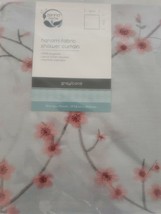 Shower Curtain Embroidered Floral &amp; Gray/Coral  70 x 72 Polyester - £19.78 GBP
