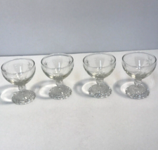 4 Retro Atomic Starburst Crystal Low Sherbet Champagne Glasses Sparkling MCM - $24.99