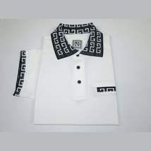 Men Sports Shirt DE-NIKO Short Sleeves Cotton Fashion Polo Shirt DBK109 White image 5