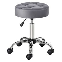 Round Rolling Stool with Height Adjustable Lift, Vanity Chair with Luxur... - $94.34