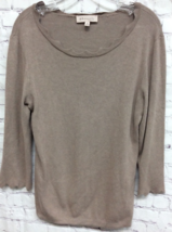 Philosophy Womens Pullover Sweater Brown Long Sleeve Ruffle Stretch M - $5.04