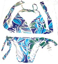 Sunsets Mahalo Cobalt Halter Top &amp; Tie Side Bikini Bottoms NWT$100+ Sz S/XS - £46.76 GBP