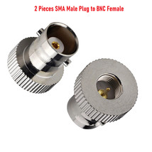 2x SMA Male Plug to BNC Female Jack RF Coaxial Adapter Connector - £12.71 GBP