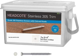 Starborn STX39T07225 Deck Screws Headcote N° 7 X 2-1/4&quot; L Star Trim Head... - $73.26