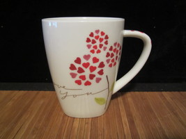 2007 Starbucks I Love You Red Heart Flowers-valentines Coffee Mug Tea Cup 12 oz - £11.79 GBP