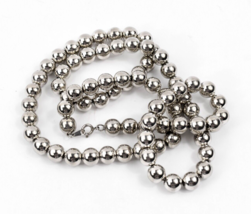 Beautiful Vintage Style Silver-plated Beads Necklace 30&quot; Opera Length - £5.45 GBP
