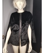 Jane Post Reversible Faux Curly Lamb Water Resistant Cape Pockets XS - $10,942.33 MXN