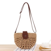 Casual Half Moon Women Straw Rattan  Bags Wicker Woven Lady  Crossbody Bag Summe - £52.17 GBP