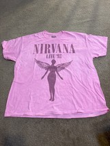 Nirvana In Utero Mineral Wash Pink Grunge Band Kirk Cobain T-Shirt Size 1XL - $19.53
