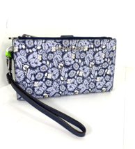 New Michael Kors Blue Floral Wallet Phone Jet Set Travel Double Zip W3 - £81.11 GBP