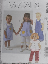 McCall&#39;s Pattern 4756 Toddler Girls &amp; Boys Jumpsuit, Tops &amp; Pants Size 1... - $6.95