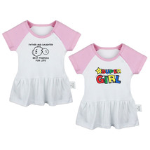 Pack of 2, Father Daughter Best Friends For Life &amp; Super Girl Baby Girls Dress - £18.30 GBP