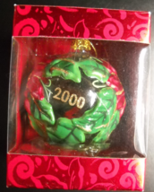 Dillard's Christmas Ornament 2000 Thank You Bulb Ornament Leaves and Poinsettia - $14.99