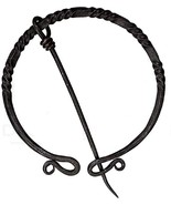 NauticalMart Large Twisted Penannular Brooch Cloak Pin Black - $29.00