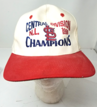 St. Louis Cardinals Hat Cap 1996 Central Division Champions Cream Red Embroidery - £15.10 GBP