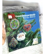 Columbia Minerva 1978 crewel Christmas ornament idea kit # 7863 Santa Tr... - €16,44 EUR