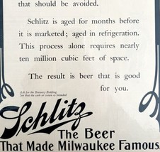 Schlitz Milwaukee Beer 1905 Advertisement Aging Biliousness Brewery Life DWCC11 - £31.62 GBP