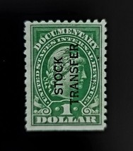 1928 $1 U.S. Internal Revenue, Documentary, Stock Transfer, Green, RD30 - $2.19